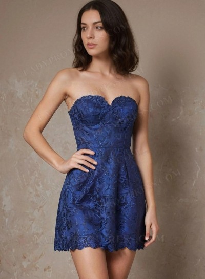 2025 Sweetheart Sheath/Column Lace Short/Mini Homecoming Dresses