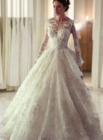 Ball Gown Long Sleeves 2024 Lace wedding Dresses