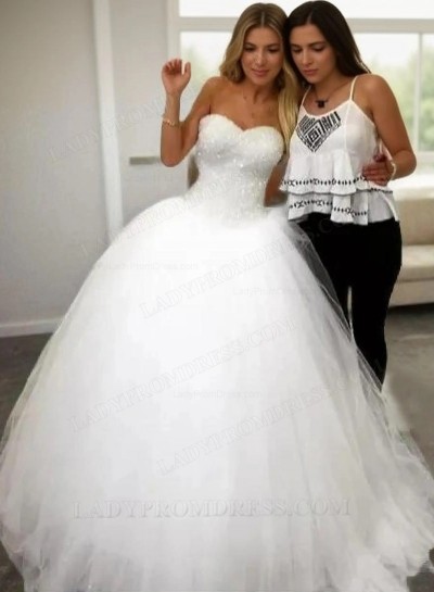 Ball Gown Sweetheart Sequence Tulle Princess Wedding Gown 2025