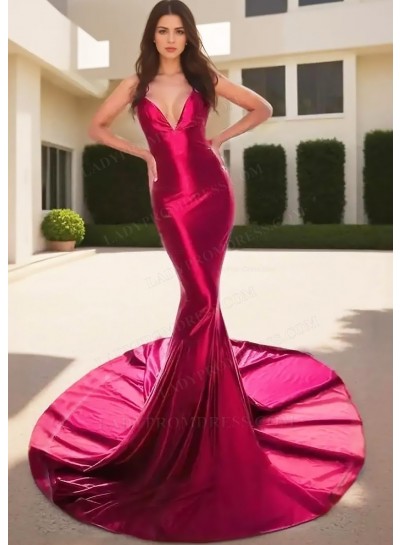 Burgundy Halter Mermaid Prom Dresses