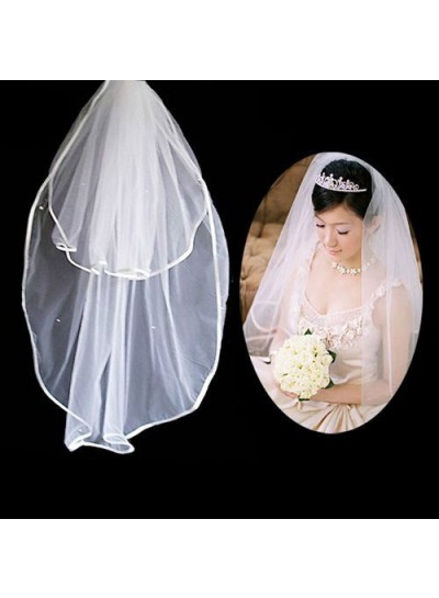 Simple 2 Layers Wedding Veil