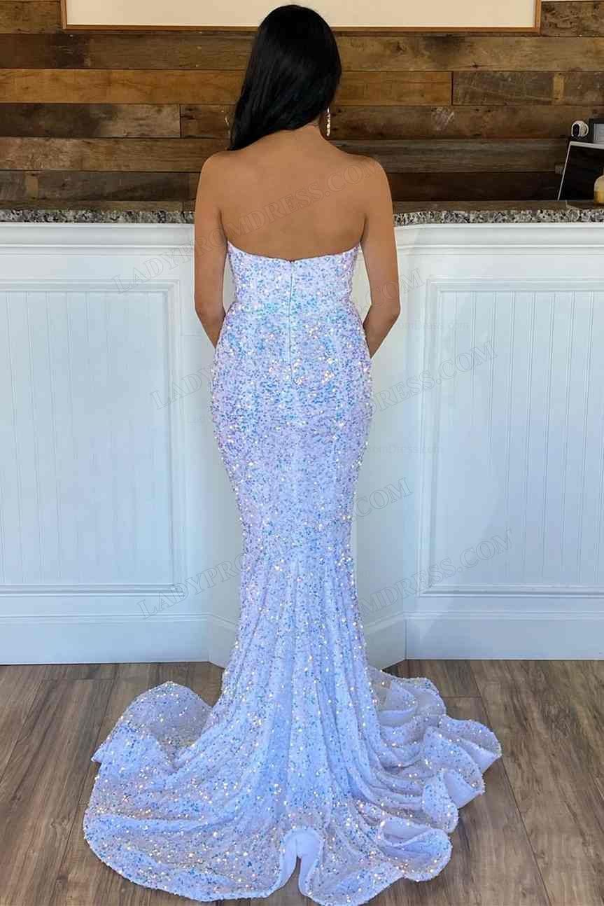 2024 Trumpet/Mermaid Sequins Sweetheart Sleeveless Sweep/Brush Train