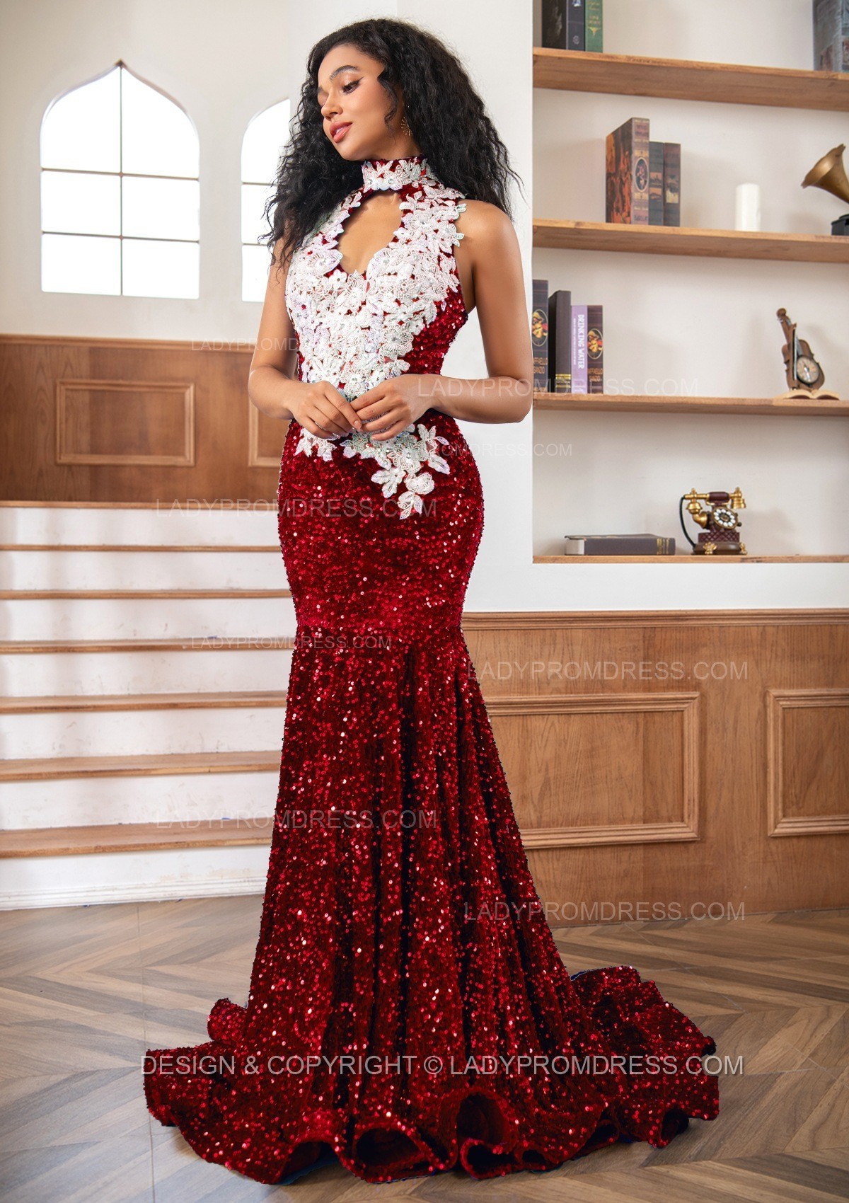 Elegant Burgundy Sheath Prom Dress,Burgundy Formal Gown Y6561 main image 1