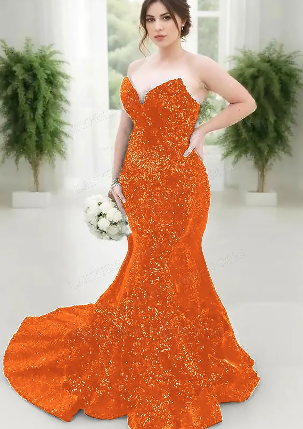 open lace back dress Plus-Size Strapless Sweetheart Prom Dress CL7496C Sienna / 16 main image 1