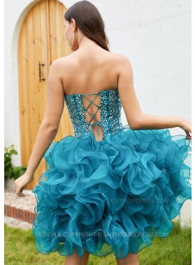 Plum Sweetheart Tulle Sequin Ball Gown Layers Knee-Length Sweet 16 Dress / Homecoming Dresses Back