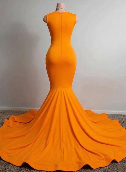 Orange Mermaid Beaded Prom Dresses 2026 - Image 2